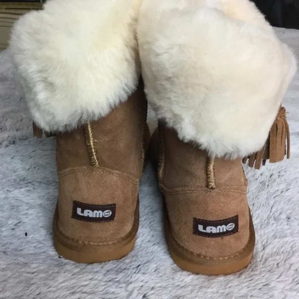Lamo Tassel suede and sheepskin boots, women’s size 8